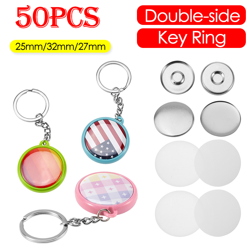 Button Badge Blank - 50pcs/Set 25mm 32mm 37mm Gantungan Kunci