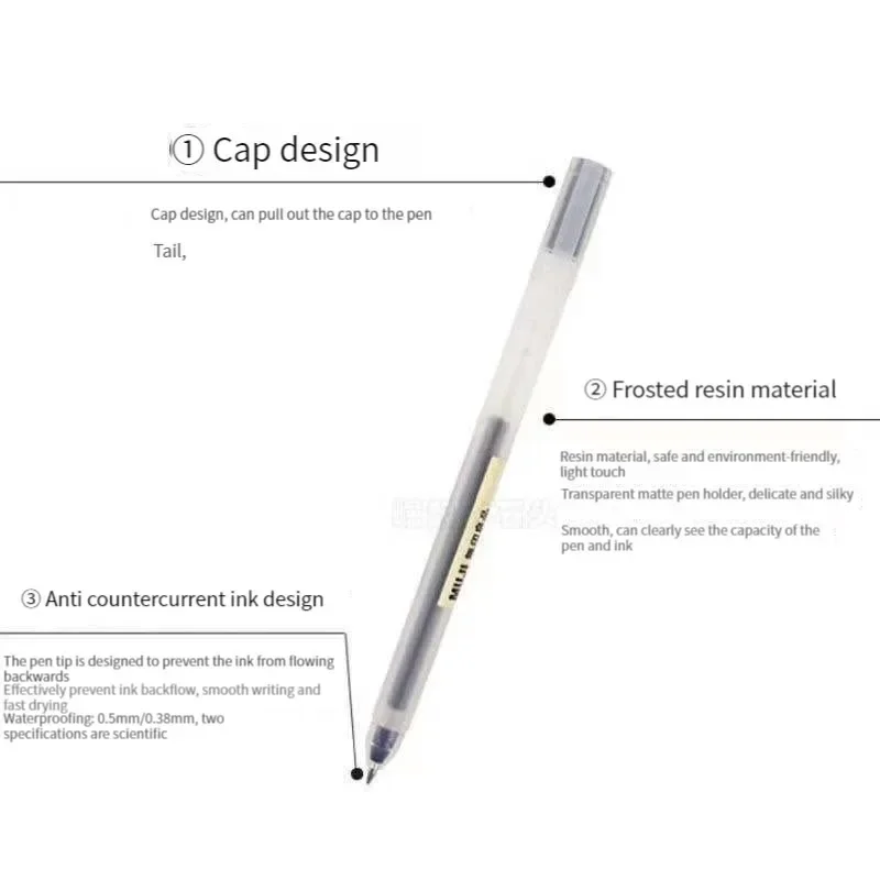 6/8 Buah/Set Pena Gel MUJIs Hi - Muji Stationery Gel Pen ulasan dan harga